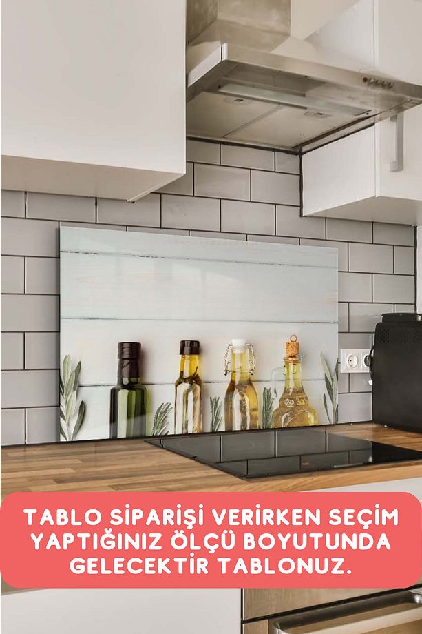 Ocak Arkası Cam Tablo Ankastre Arkası Koruyucu Cam Tablo Salon Tablo Mutfak Duvar Tablosu Seti Tabl - 2