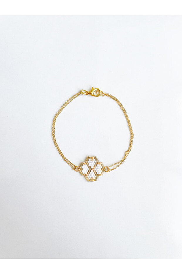 White Clover Miyuki Charm Bracelet