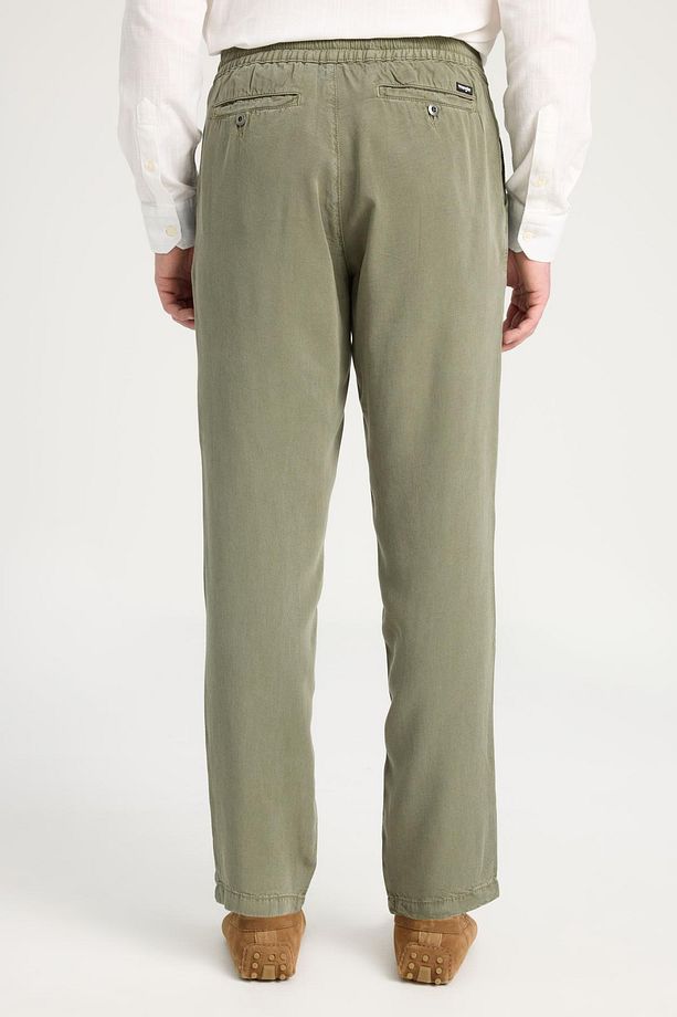 Regular Fit Normal Kesim Normal Bel Düz Paça Erkek Camel Rengi Bağcıklı Chino Pantolon - 4
