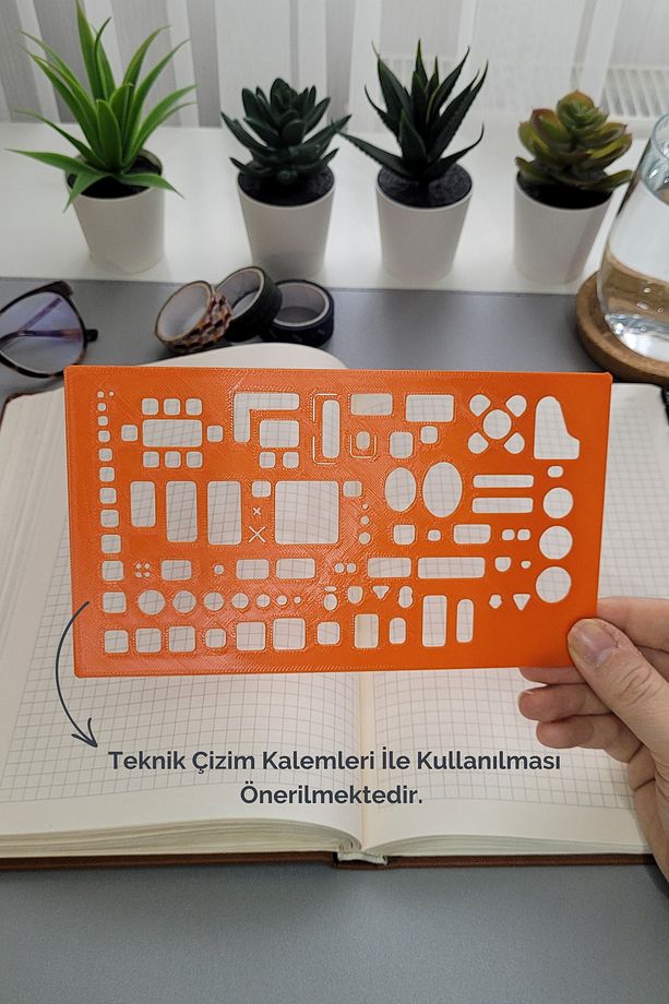 1:100 Ölçekli Mimari Teknik Çizim Şablon Cetvel - 1