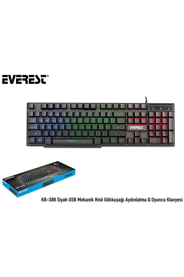 Kb-x88 Q Usb Gökkuşağı Aydınlatmalı Gaming Klavye - 5