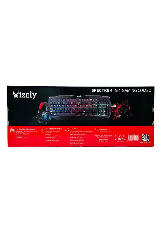 İzoly Spectre 4 in 1 Gaming Combo Klavye+Mouse+Kulaklık+Mousepad Seti - 2