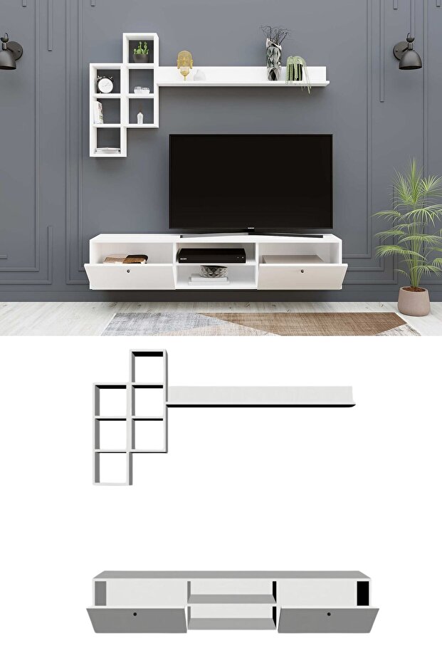 ECLİPSE TV ÜNİTESİ BEYAZ - 2