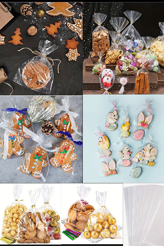 Opp Poşet Kurabiye Aksesuar Poşeti Jelatin Poşet 8x17 Cm 50 Adet - 2