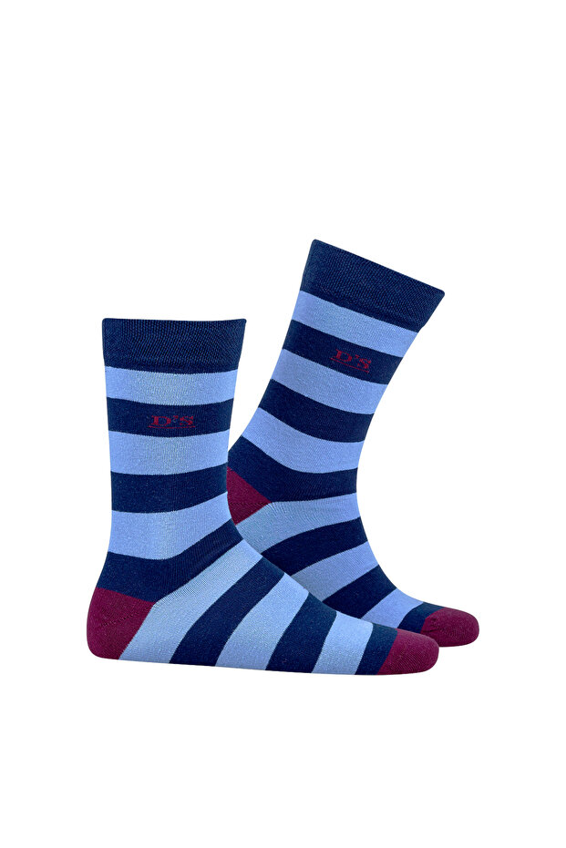 Men's Cotton Socks with Circle Navy Blue
