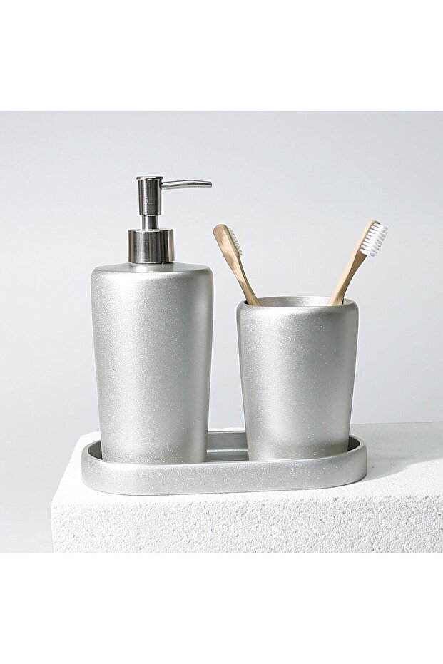 Conical Banyo Seti Gümüş - 9