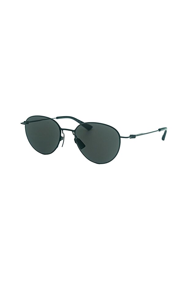 Bv 1268S 001 51 Unisex Oval Black Metal Sunglasses