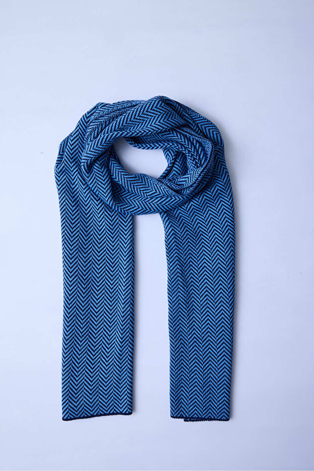 Herringbone Patterned Knitwear Scarf - 3