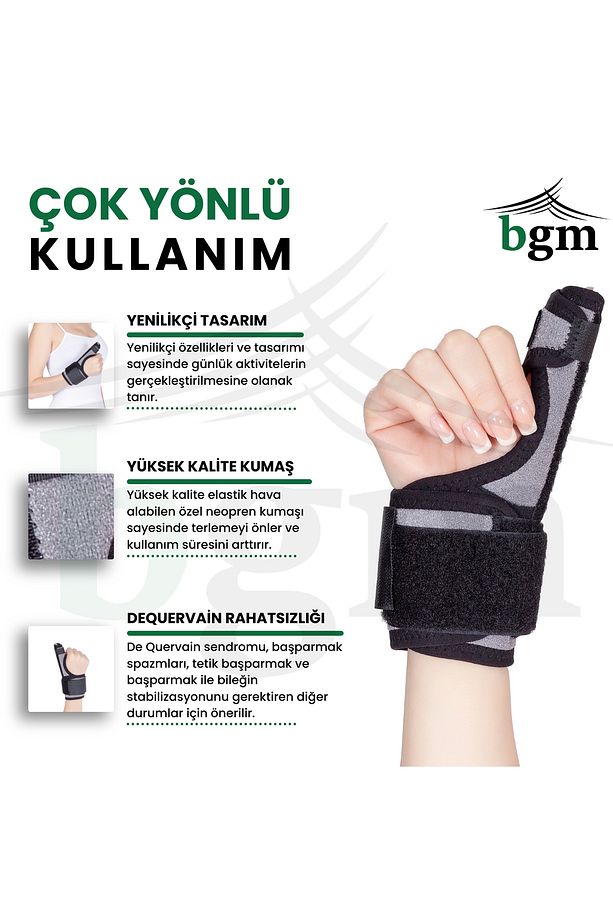 Baş Parmak Ateli Destek Ateli Yüksek Kalite Dequervain Tespit Ateli - 3