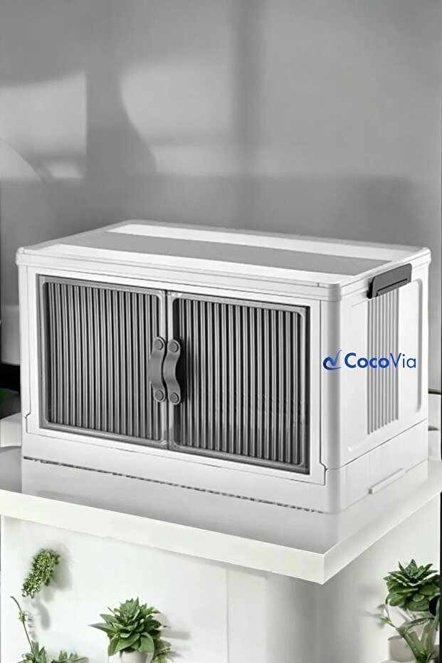 Multi-Purpose Magnetic Lid Foldable Pantry Kitchen Living Room Bathroom Room Organizer Cabinet 55 Lt