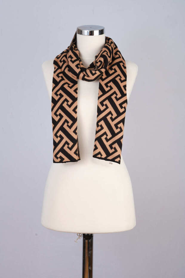 T Patterned Knitwear Scarf - 2