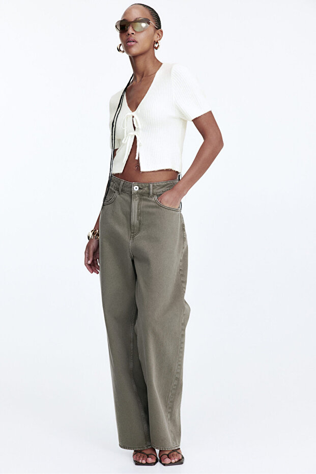 Bağcık Detaylı ve Lastik Örgülü Üst - 3