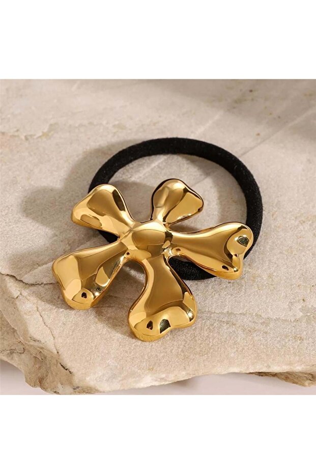 Gold Floral Rubber Buckle (1 Piece)