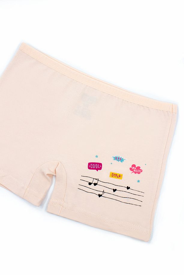 Kız Çocuk 6'lı Renkli Müzik Baskılı Likralı Boxer - 5