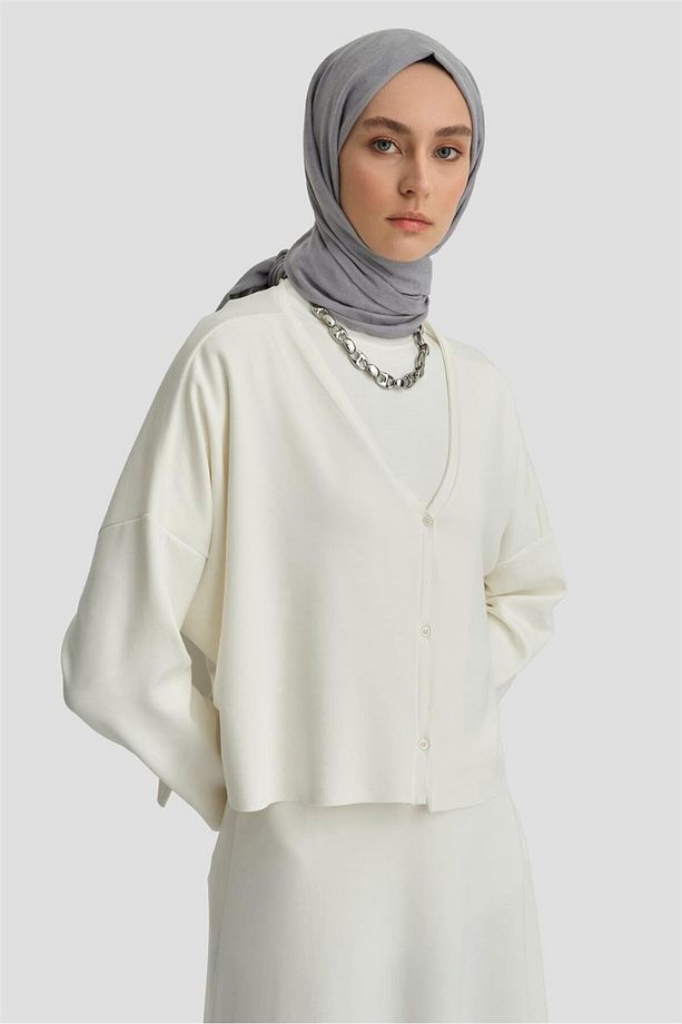 Örme Hırkalı Takım 24kd6816 Ekru - 2