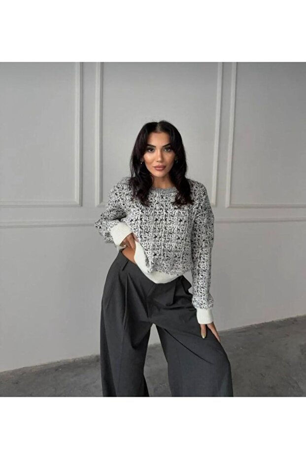 Stone Detailed Soft Women's Sweater