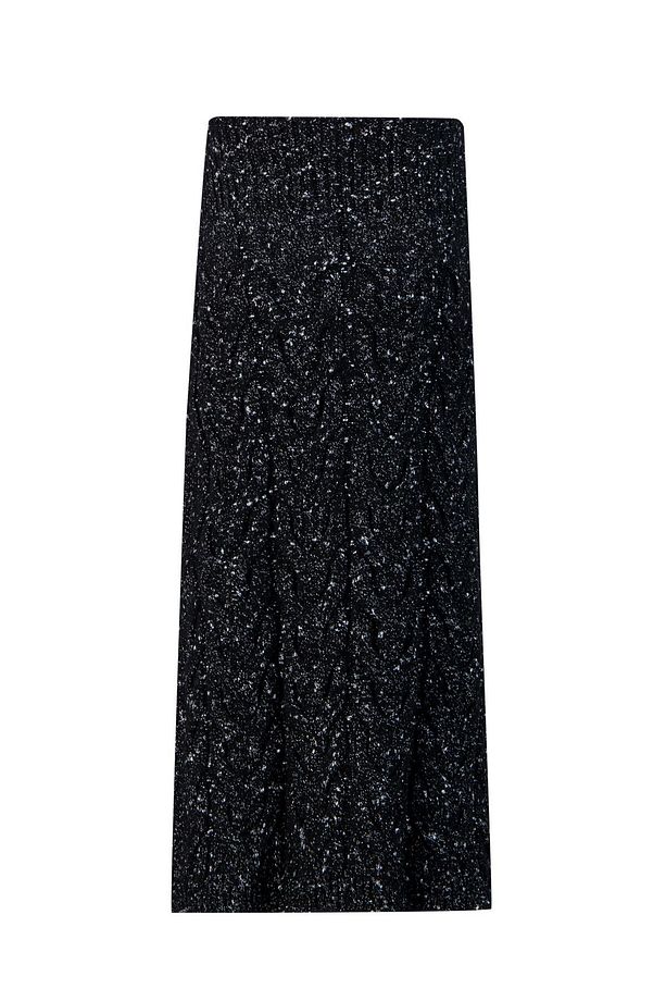 Saç Örgülü Simli Triko Takım 24kd4207 Siyah - 6