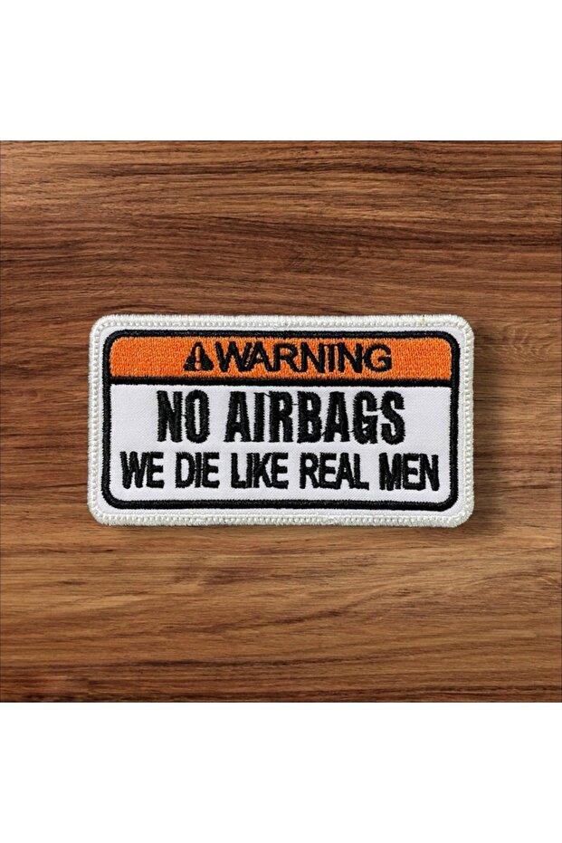 Warning No Airbags Patch Arma Nakış 10 X 5.5 Cm - 1