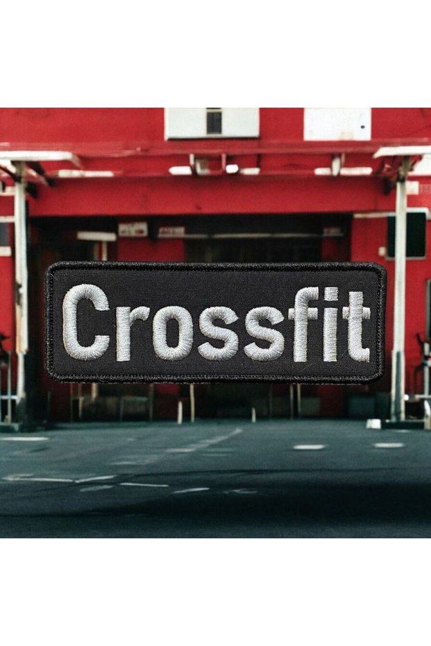 Siyah Zemin Crossfit Yazılı Patch - 12x4 Cm