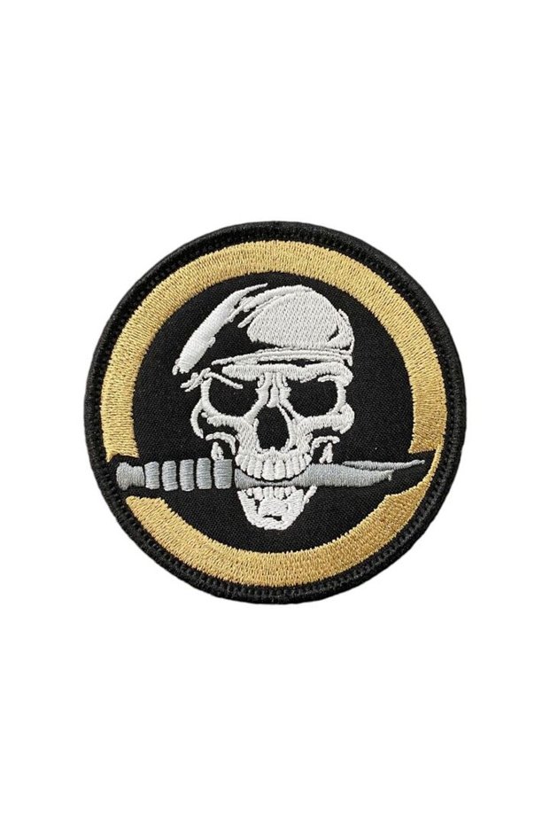 Kafatası Ve Bıçak Askeri Taktikal Patch Peç Nakış 8 Cm