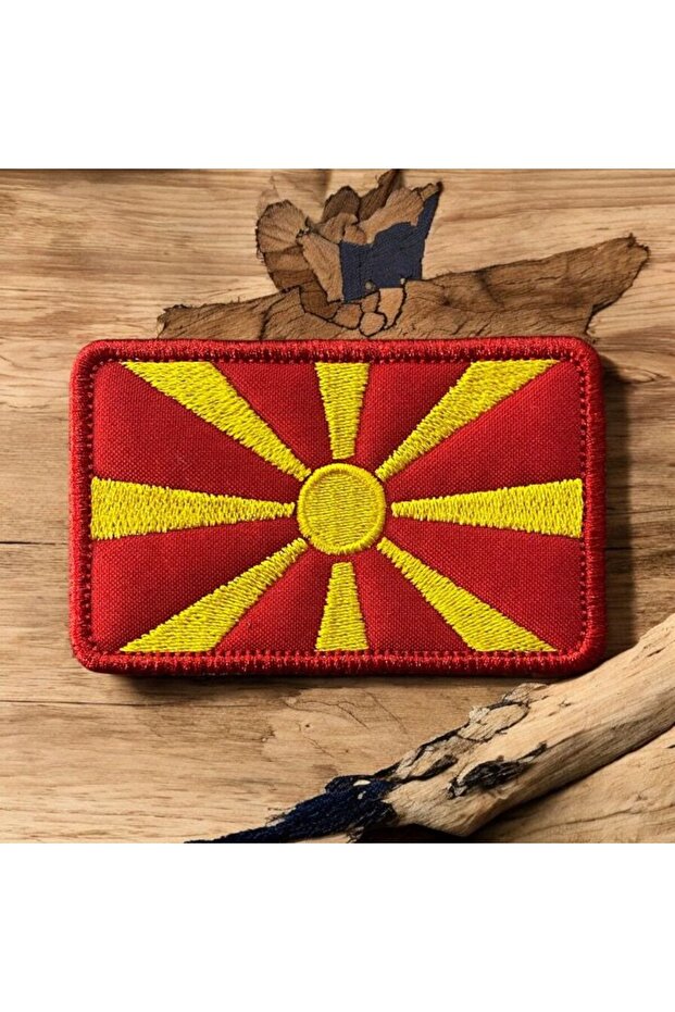 Makedonya Bayrağı Nakış Patch Peç Arma 8 X 5 Cm - 1