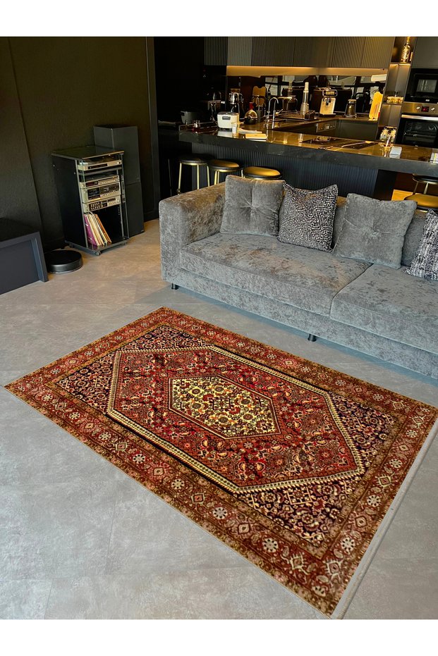 Crescent Collection Multicolored Traditional Patterned Woven Base Modern Decorative Carpet Hilal02