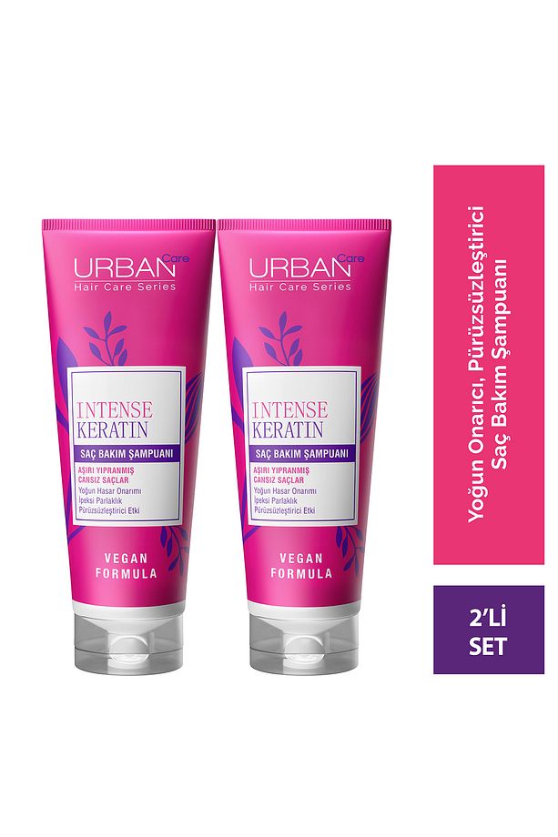 Intense & Keratin Aşırı Yıpranmış ve Cansız Saçlara Özel Şampuan Set 2x250ml-vegan - 1