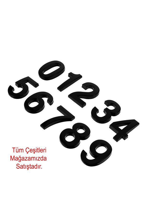 Yapışkanlı Kapı Numarası Küçük Boy 50 mm 5 cm Numara 5 Rakam Beş Sayısı Siyah Renk Numaralar 1 Adet - 7