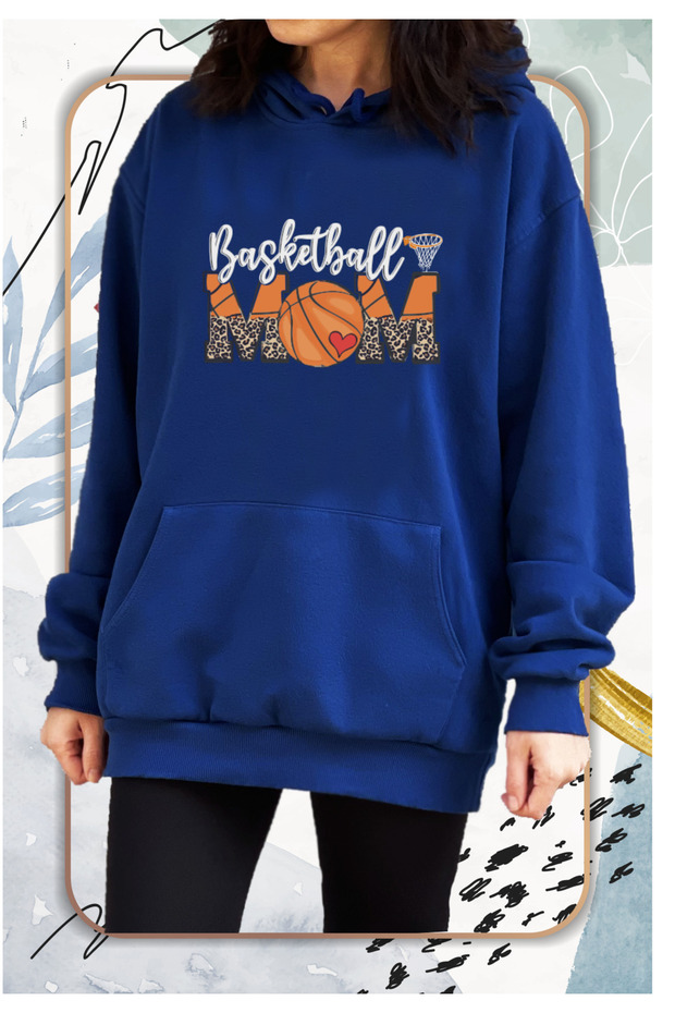سويت شيرت سميك من نوع Basketball Mom باللون الأزرق الداكن