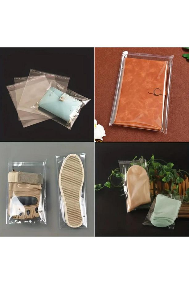 100 Adet 15x20 Kendinden Yapışkanlı Açılıp Kapanabilir Şeker Kurabiye Şeffaf Plastik Poşet Torba - 7