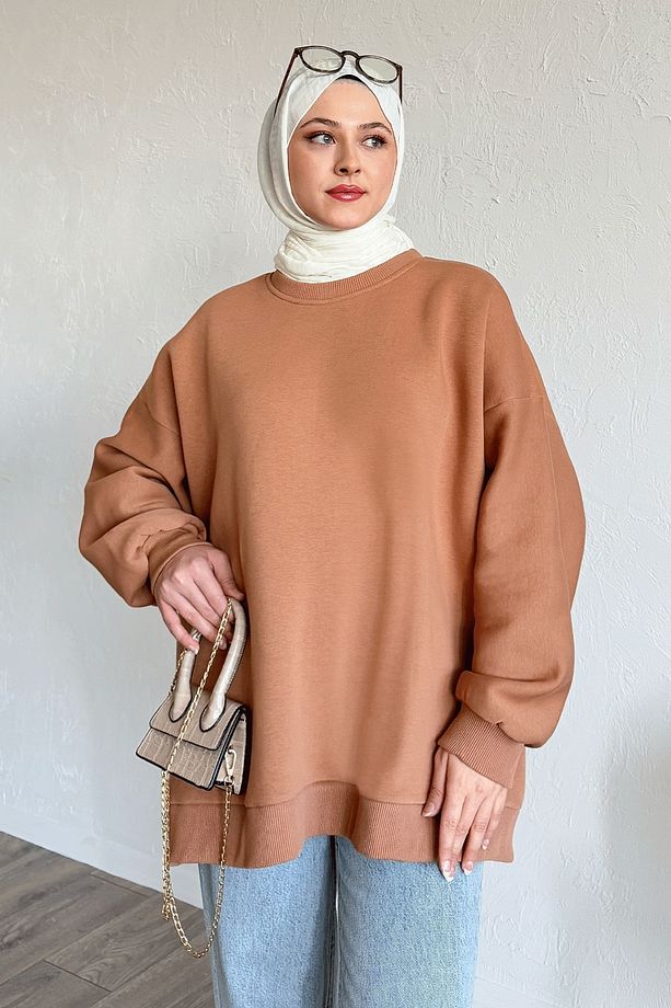 Şardonlu Basic Camel Sweat - 4