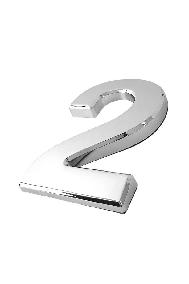 Kapı Numarası Yapışkanlı Küçük Boy 50 mm 5 cm Numara 2 Rakam İki Sayısı Krom Renk Numaralar 1 Adet - 5