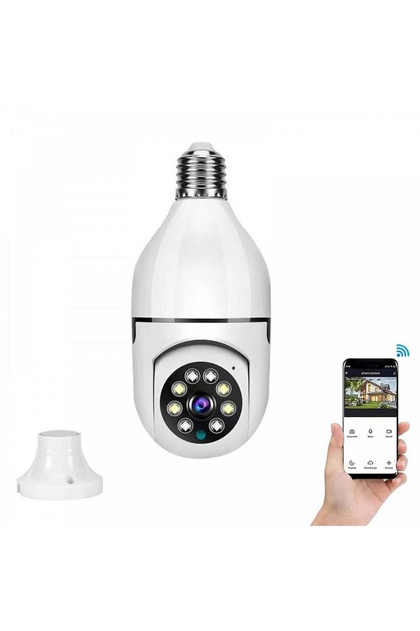 Panoramik LED Ampul Kamera Çift Wifi 360 Derece Panoramik Görüntüleme Kablosuz Ev Gözetleme Kamerası - 1
