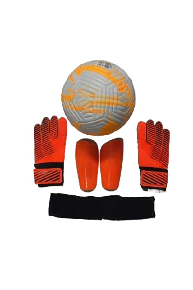 5 No 4 Liner Machine Stitched Soccer Ball Beather Gloves and Tender Set of 3