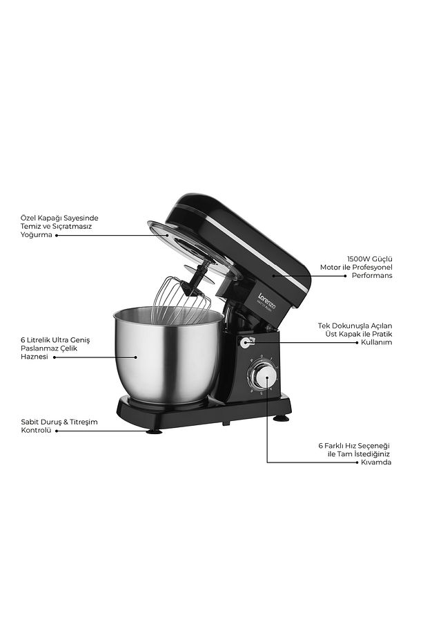 MASTERPLUS STAND MİXER SİYAH - 3