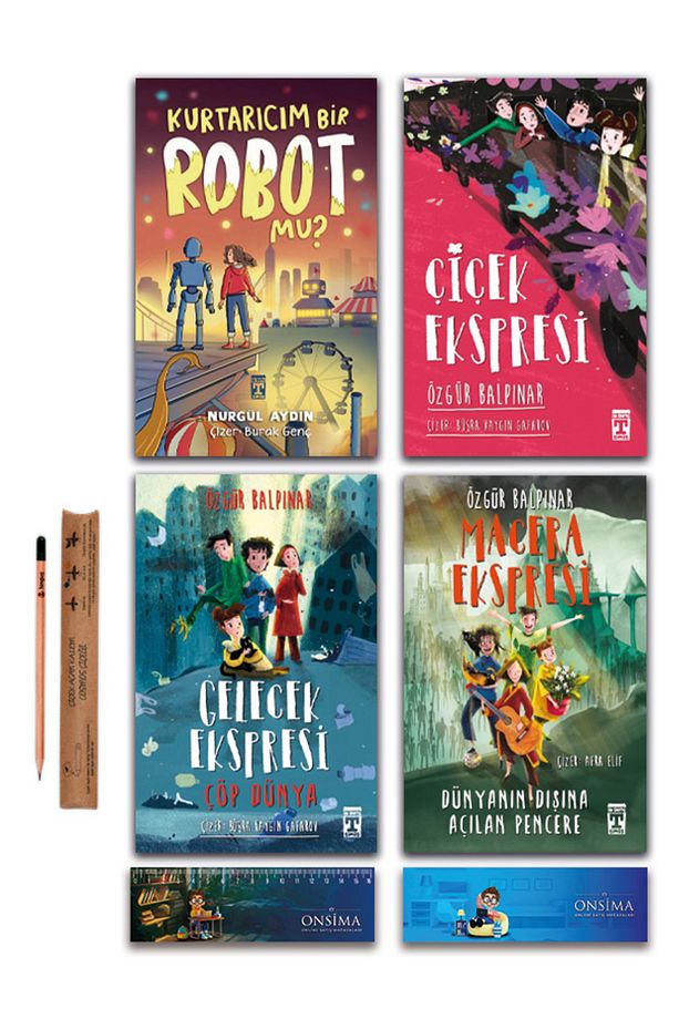 Kurtarıcım Bir Robot mu - Gelecek - Macera - Çiçek Ekspresi Set 4 Kitap - 1