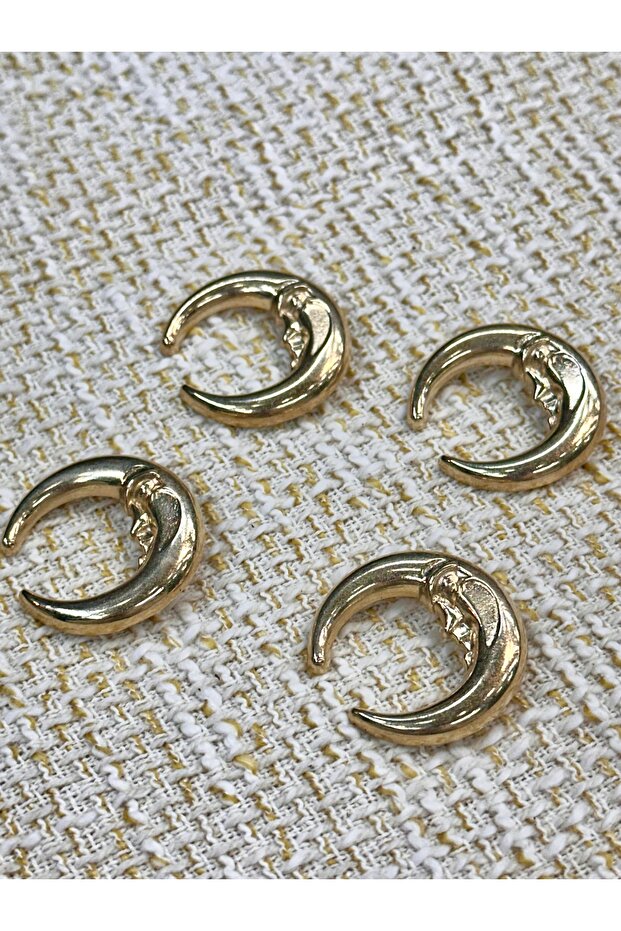 Crescent Model Middle Face Figured Design Set of 4 Buttons (3cm) - 4
