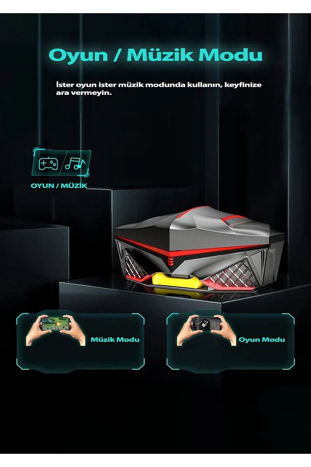 K98 Kablosuz Oyuncu Kulaklığı Işıklı Gaming Bluetooth Kulaklık 45Ms Gecikme Samsung/Iphone/Xiaomi - 6