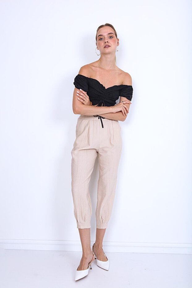 Pileli Havuç Pantolon - 3