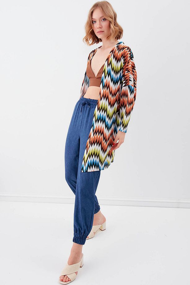 Zigzag Desenli Salaş Hırka - 4