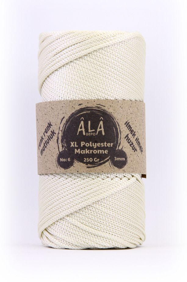 XL Polyester Makrome  No:6 (Kalın) Çanta İpi Salıncak İpi - 1