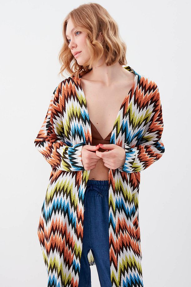Zigzag Desenli Salaş Hırka - 3