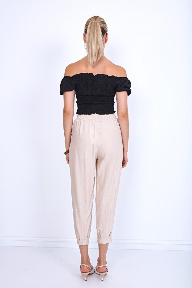 Pileli Havuç Pantolon - 5