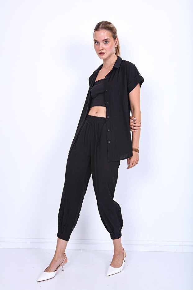 Pileli Havuç Pantolon - 3