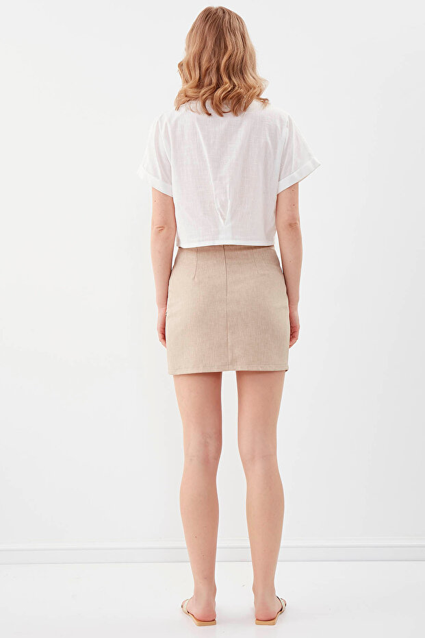 Seitlich geraffter Minirock - 5