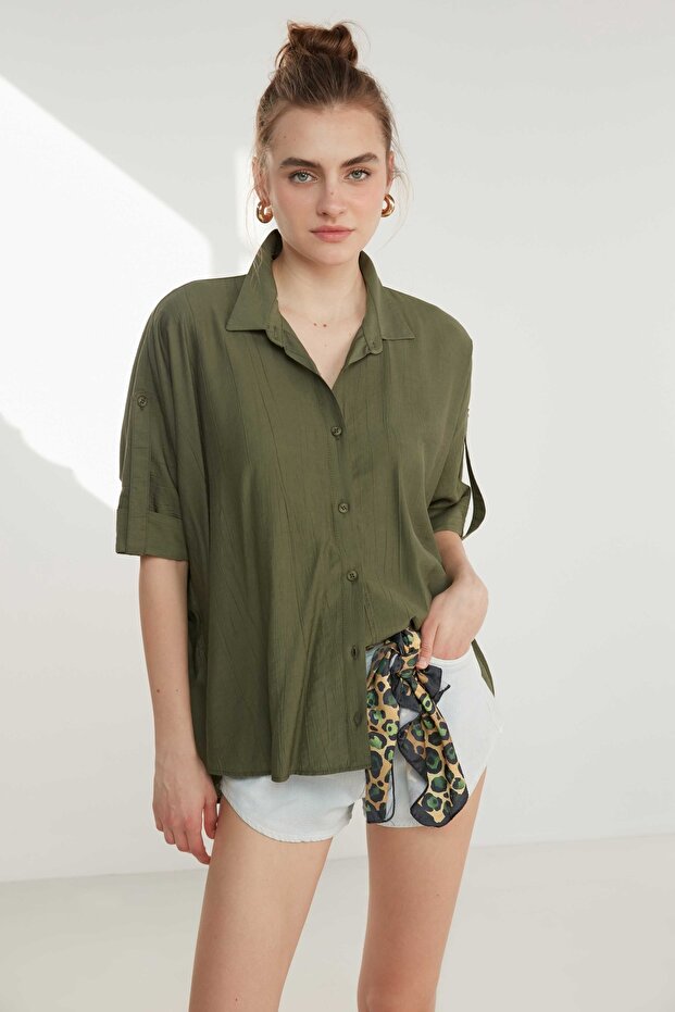 Krinkıl Kısa Kol Gömlek - 5