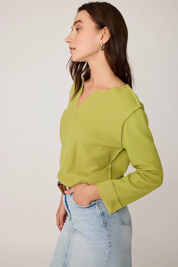 قطع الخامس الرقبة عكس غرزة بلوزة - 4