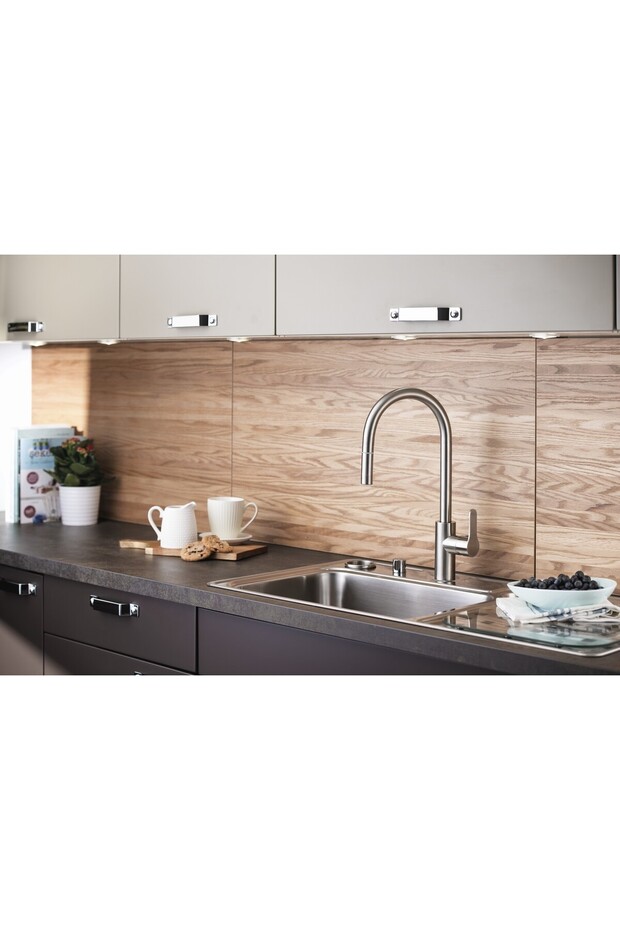 Maestro Inox Pull-Down A42153 Eviye Bataryası, Krom - 2