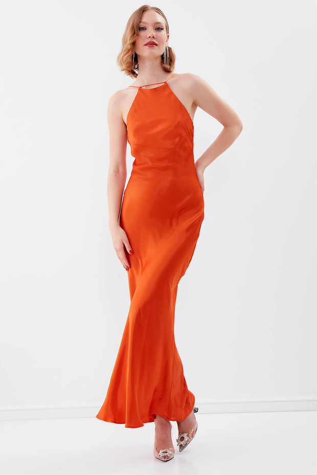 Satinkleid mit Seilträgern - 1