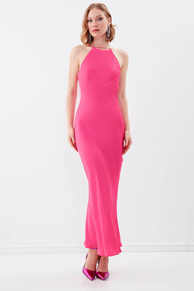 Satinkleid mit Seilträgern - 3